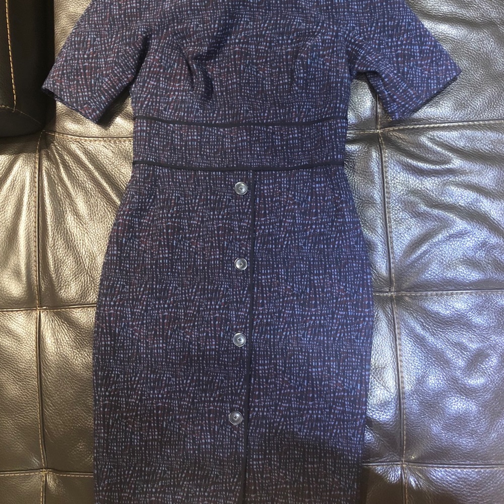 Preowned Lela Rose jacquard seamed midi dress - Picture 7 of 8